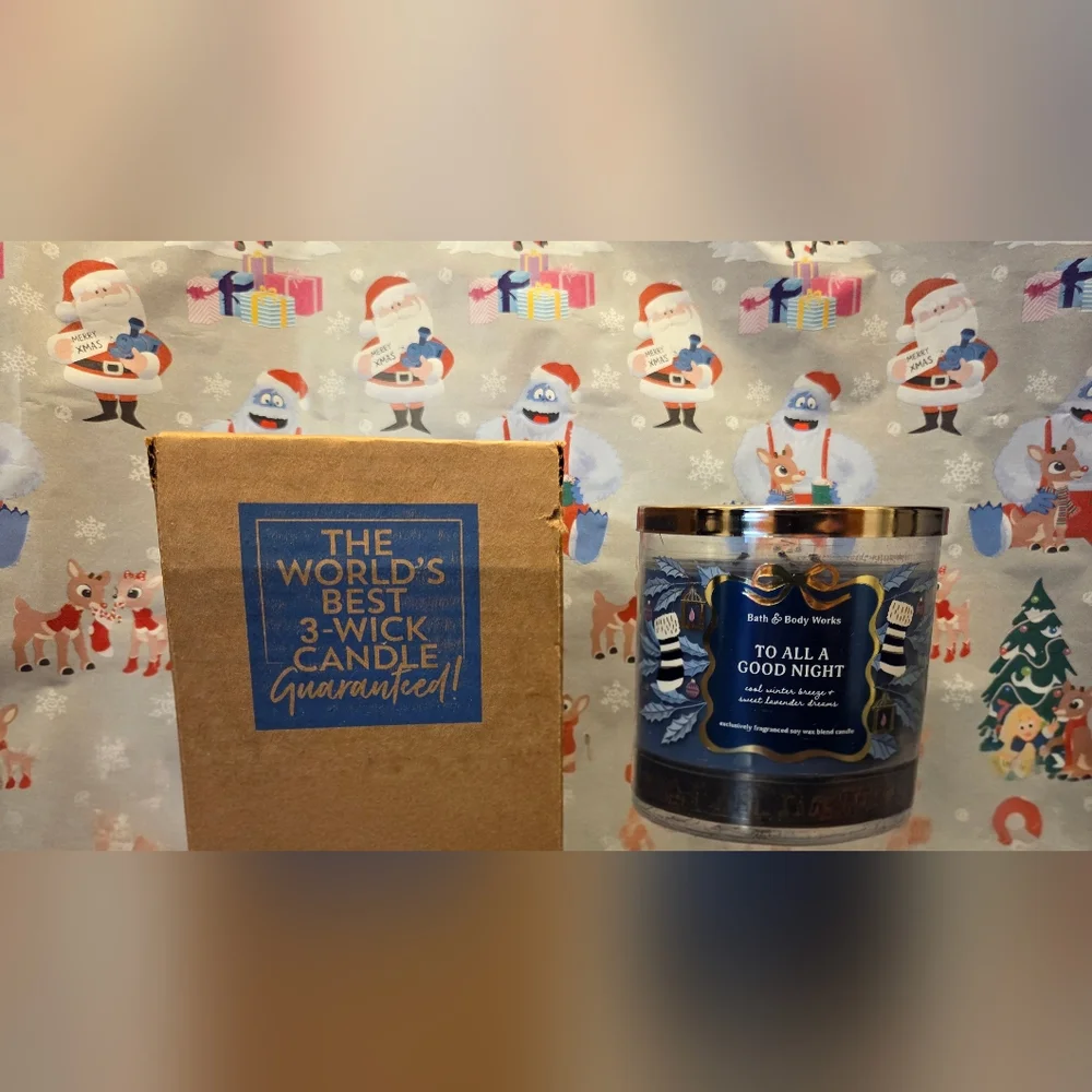 🔺️🆕️🔺️Bath & Body Works To All A Good Night Candle -